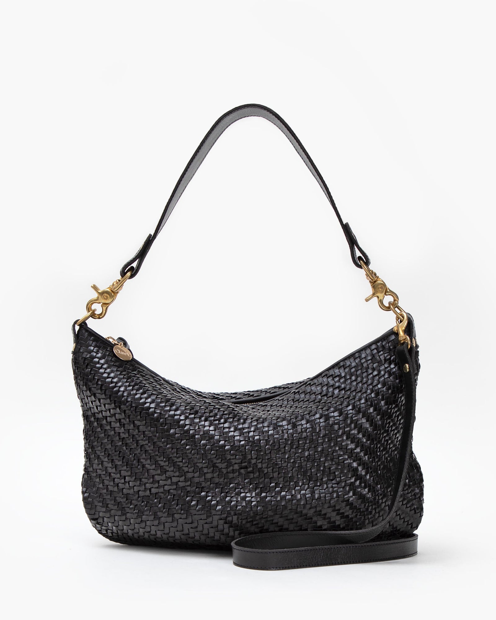 Black Woven Zig Zag Moyen Messenger