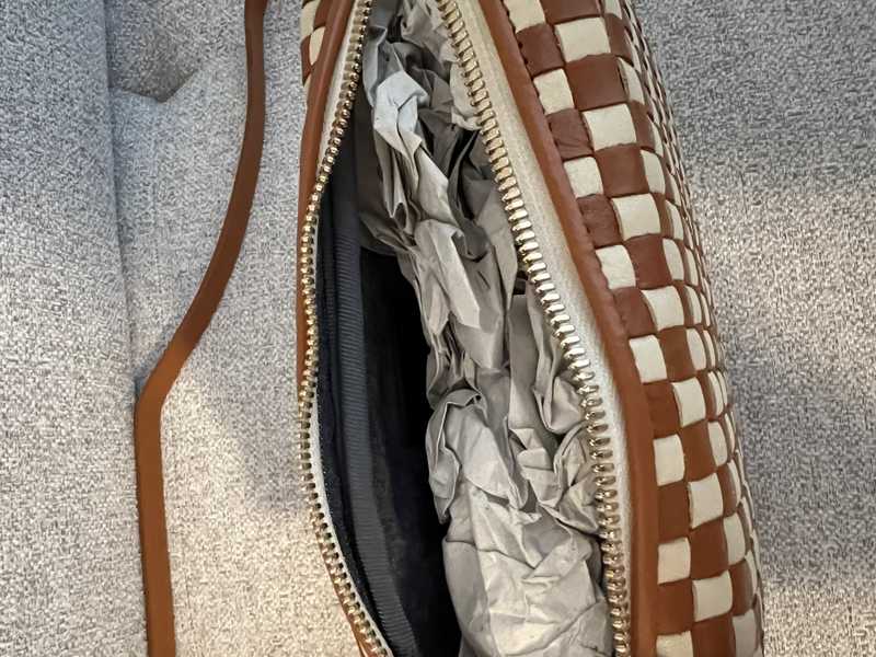 Clare V. Midi Sac Bag - Natural Woven Checker
