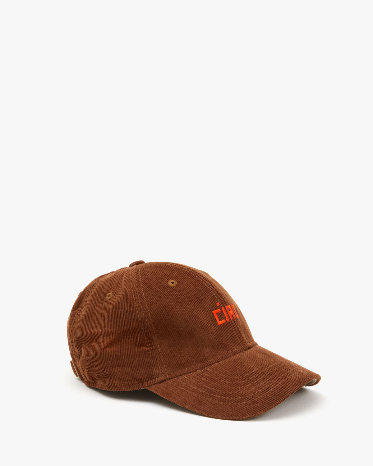 side image of the Brown Corduroy Ciao Baseball Hat