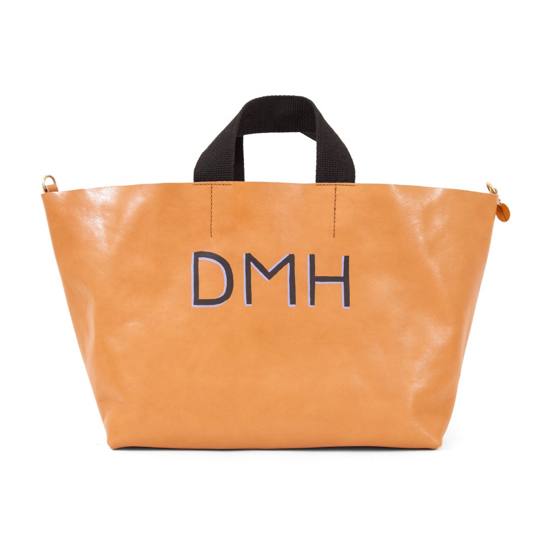Natural Rustic Bateau Tote with Hand-Painted Monogram
