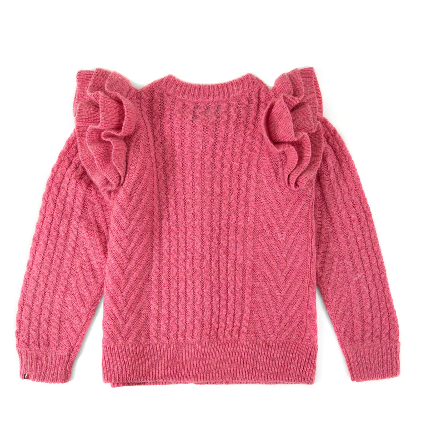 Clare V. x DEMYLEE Pink Nora Cardigan with Ruffles - Back