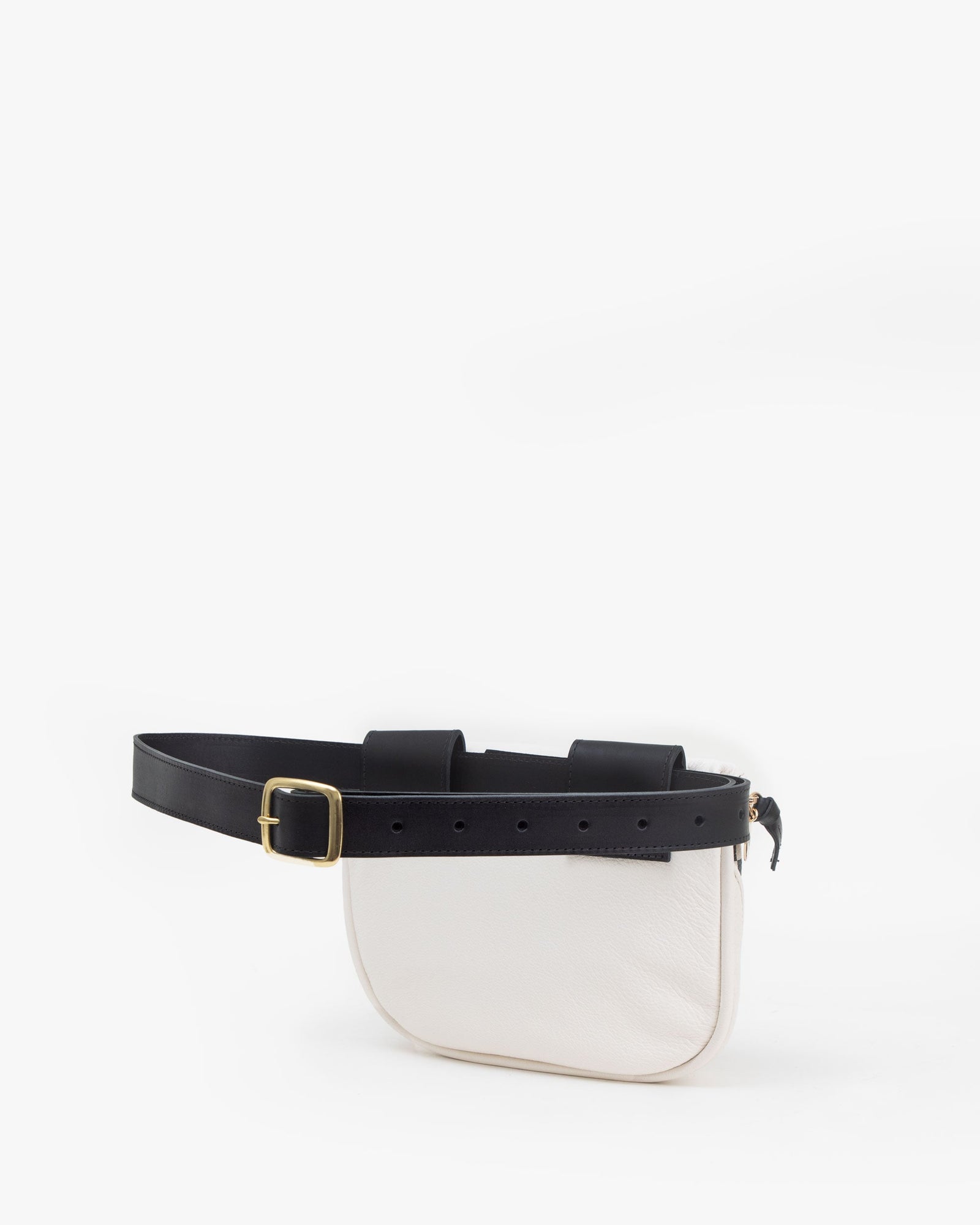 Cream with Black Checkers Fanny Pack - Back