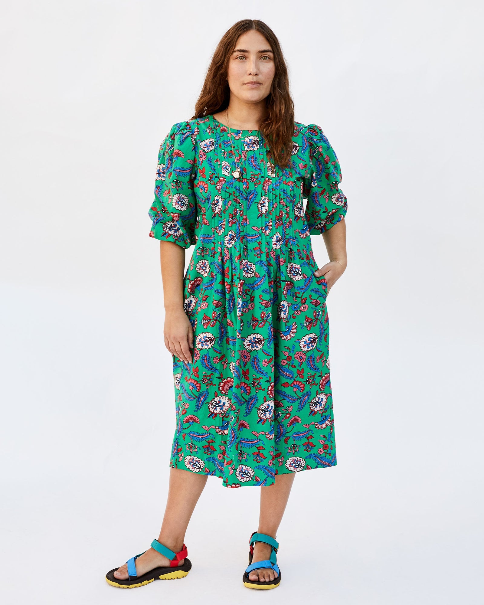 Green Francoise Midi Dress on Abbi