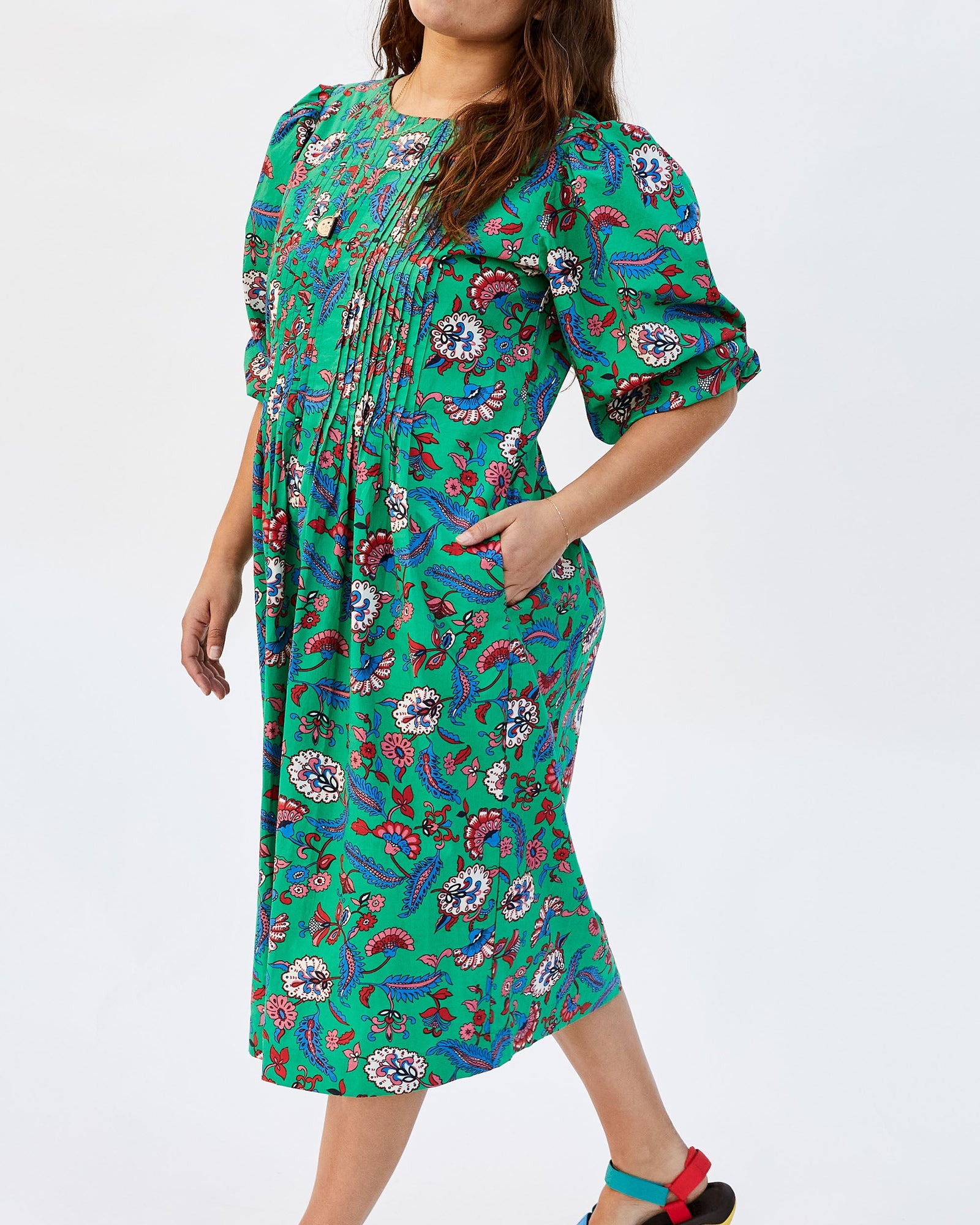 Green Francoise Midi Dress on Abbi