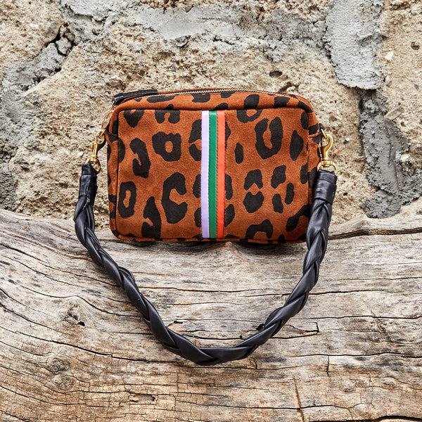Clare V. Midi Sac Leopard Print Leather Crossbody Bag In Mini Cat