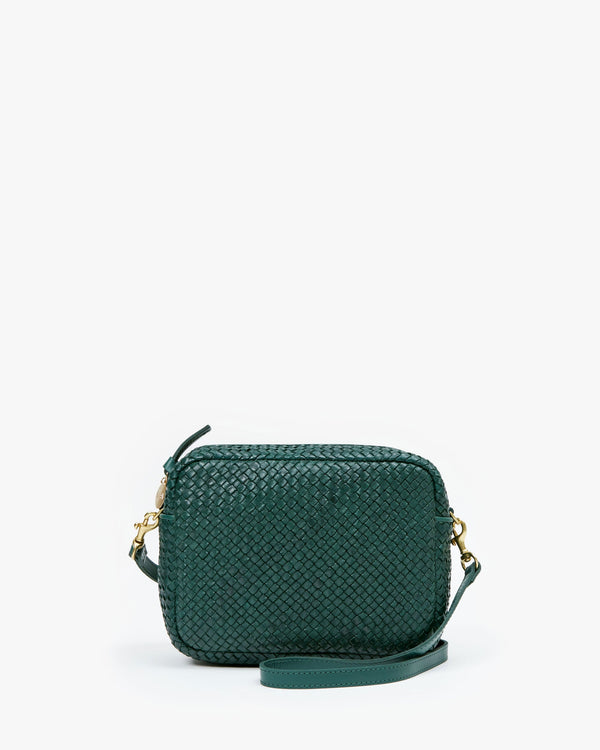 Clare V. Perforated Leather Marcelle Backpack - Green Backpacks
