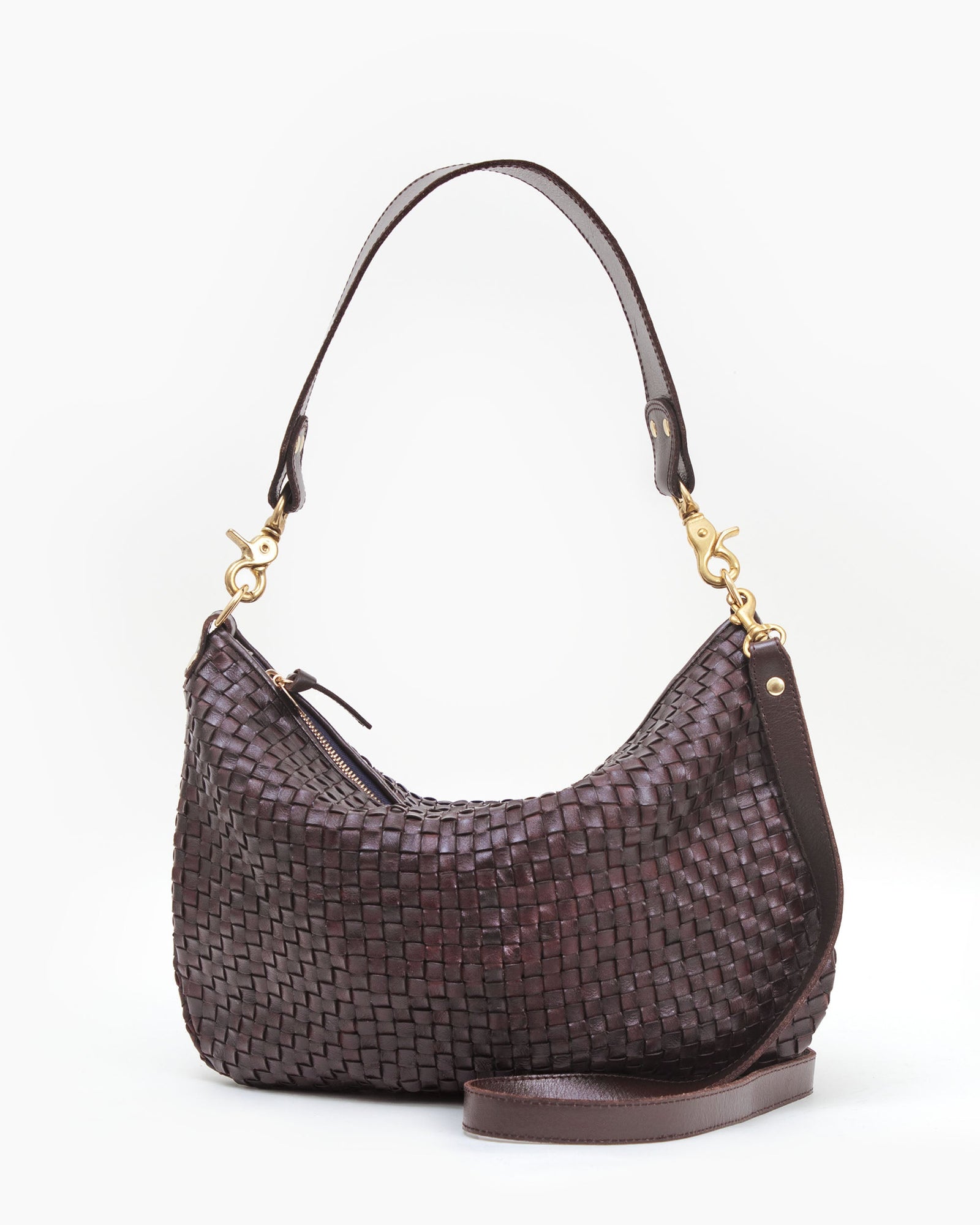 Tobacco Woven Checker Moyen Messenger - Front
