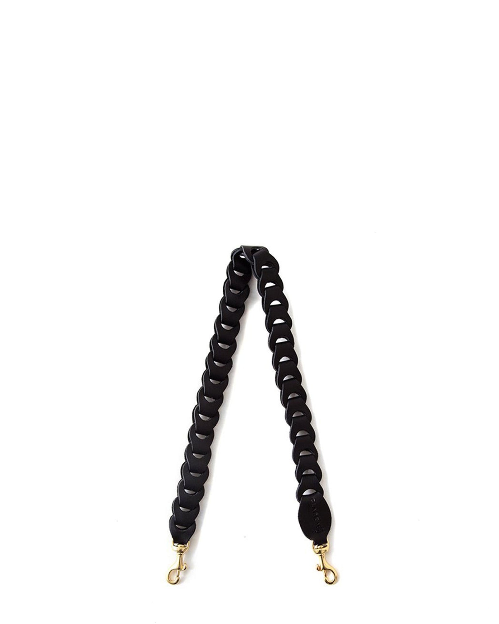 Black Veg Leather Link Shoulder Strap 