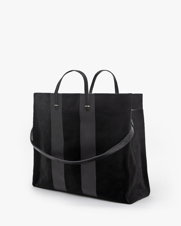 Clare V Moyen Messenger Handbag Woven Checker Black/Natural HB-SH-MY-1