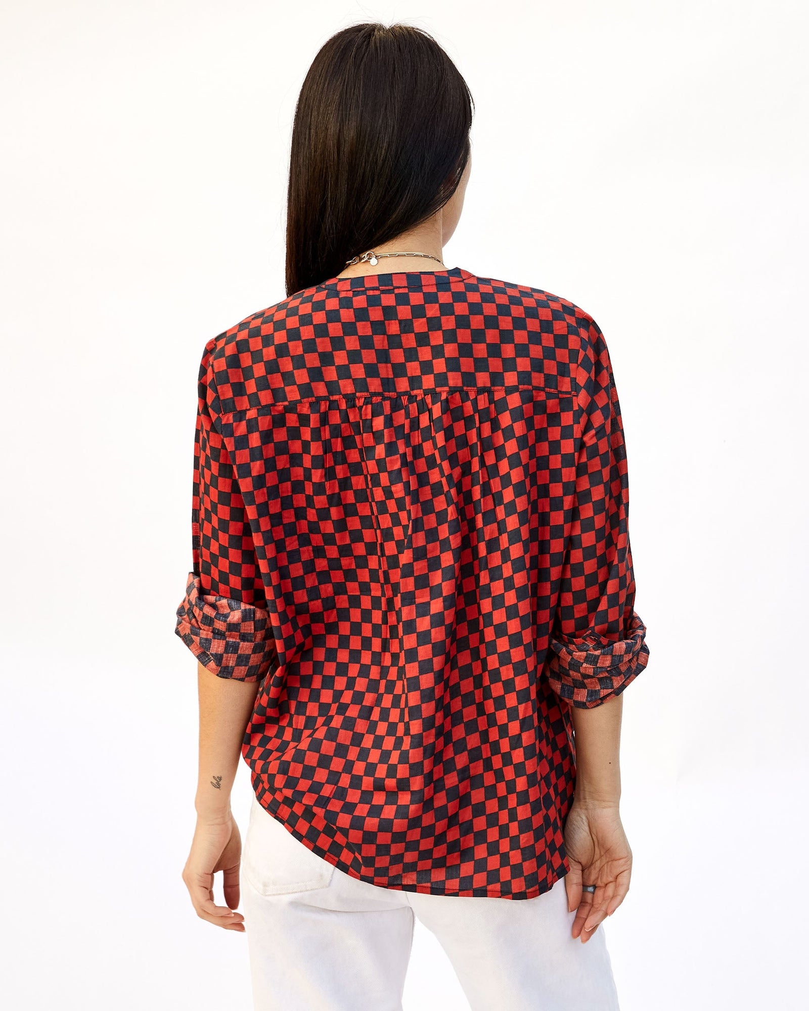 Navy & Red Checker St. Martin Top on Ami