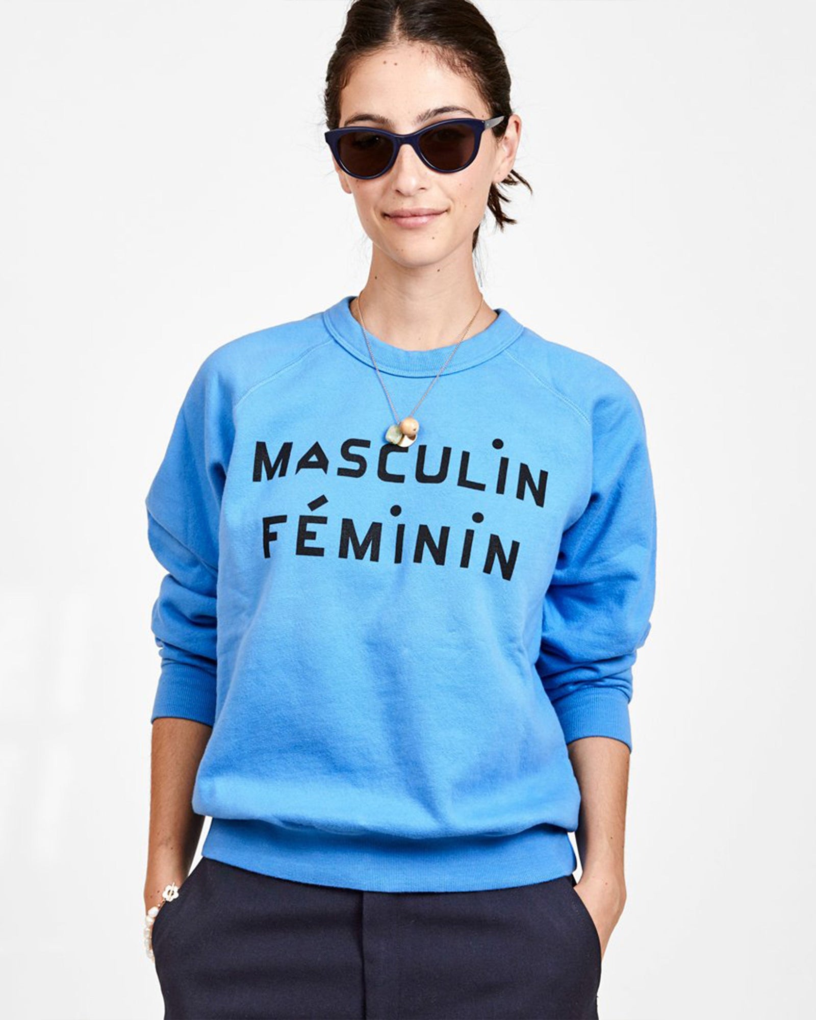 Blue Masculin Feminin Sweatshirt on Frannie