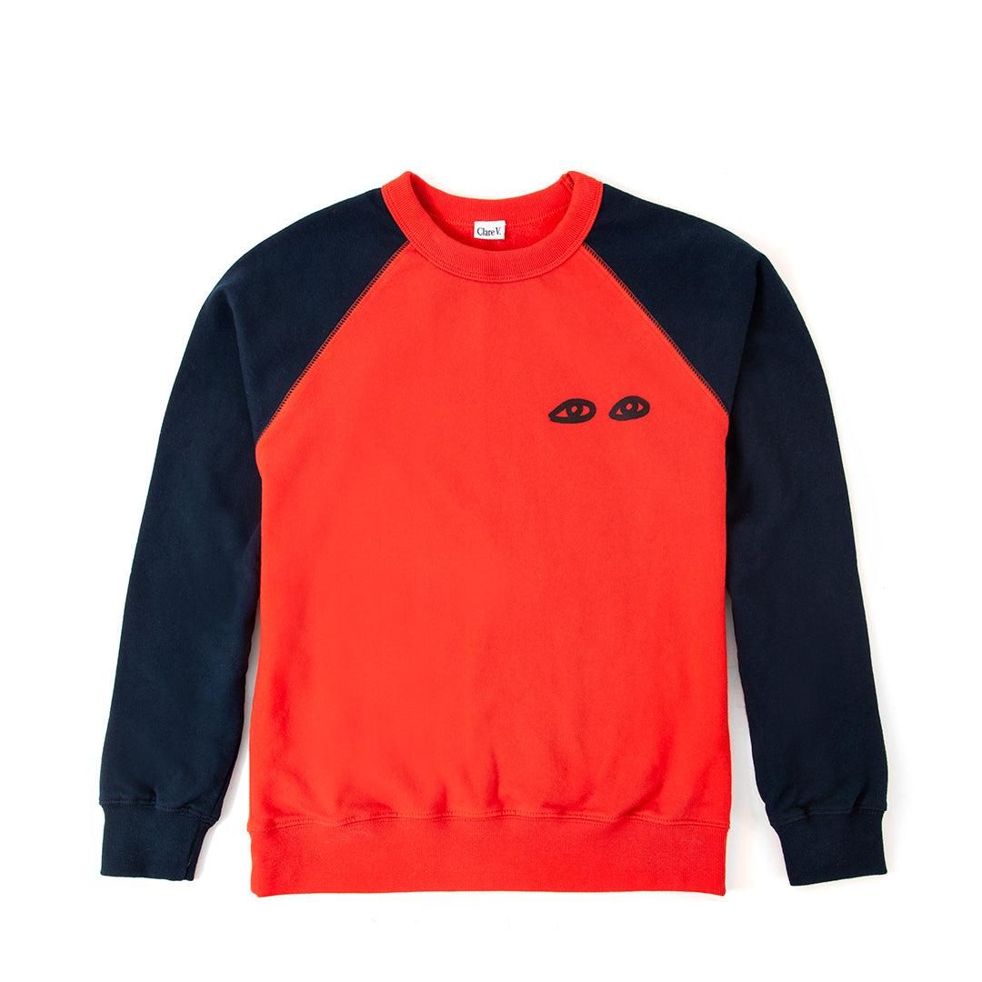 Navy and Red with Black Eyes Sweatshirt - Front