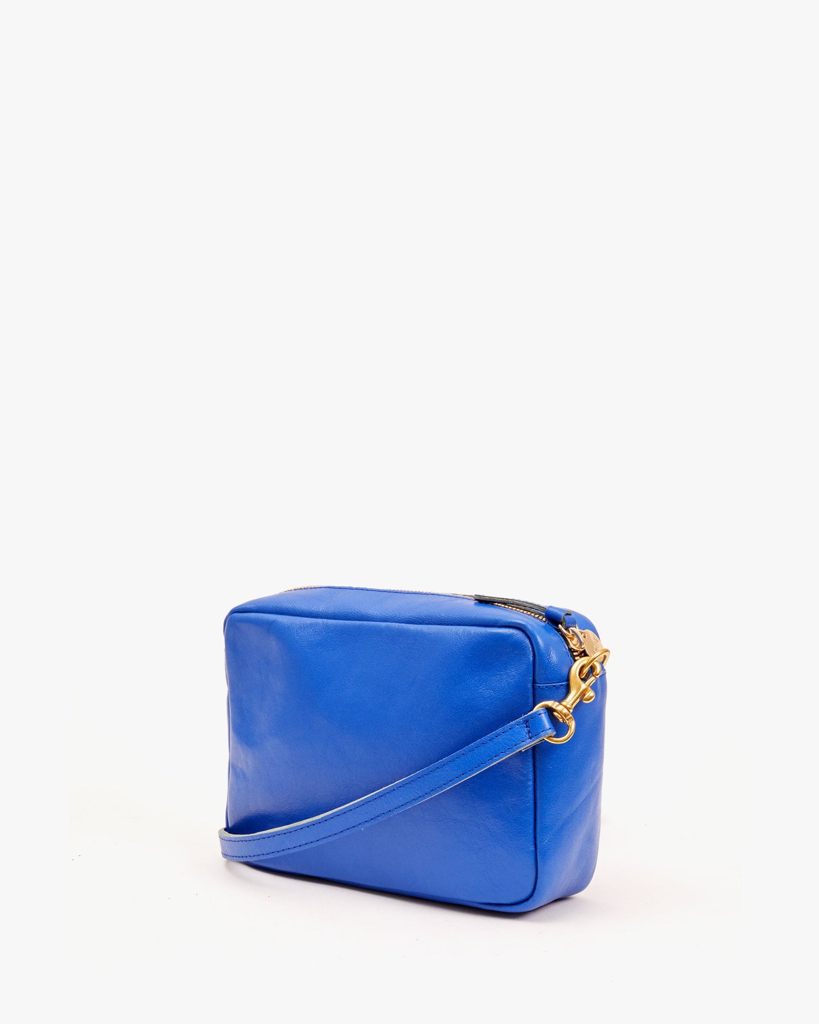 back flat of the Electric Blue Turnlock Midi Sac