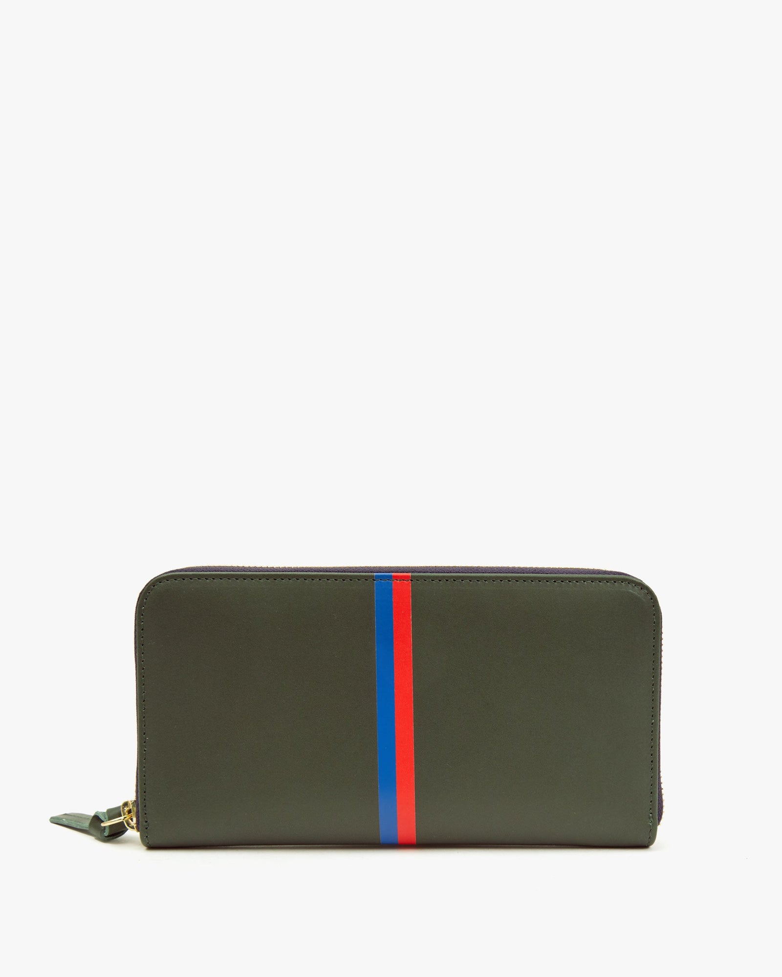 loden with stripes zip wallet